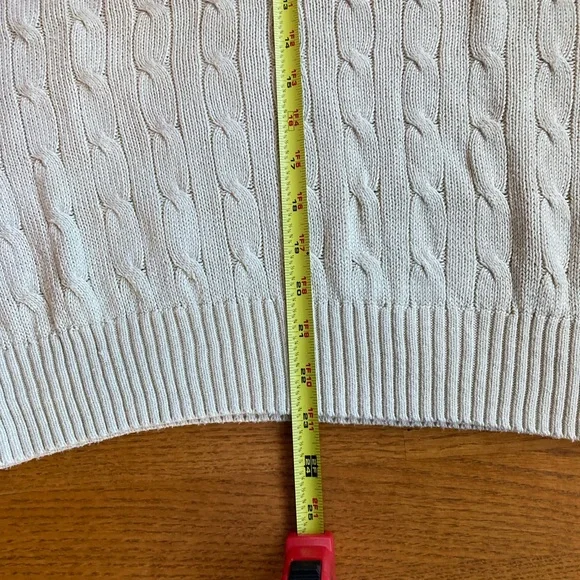 Polo by Ralph Lauren Men Cable Knit Sweater L 100% Tussah Silk V-Neck Pony Logo - Picture 7 of 11